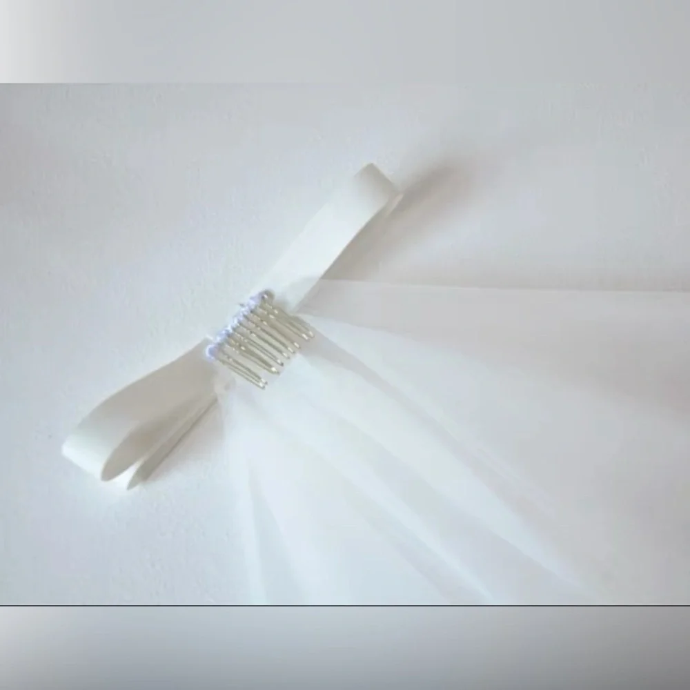 Short Wedding Veil Bowknot